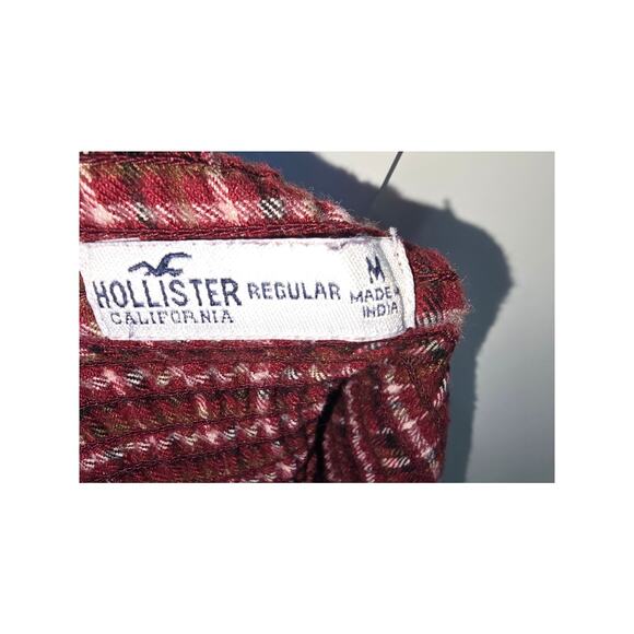 Hollister Burgundy Plaid Ruffle Hem Dress – Size M - Picture 13 of 15
